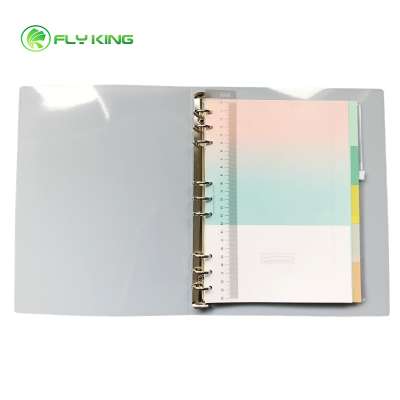 small plastic ring binder with divider transparent pp file folder ring binder with divider